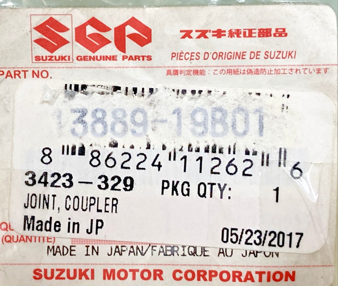 NEW GENUINE SUZUKI 13889-19801 JOINT, ARCTIC CAT: 3423-329