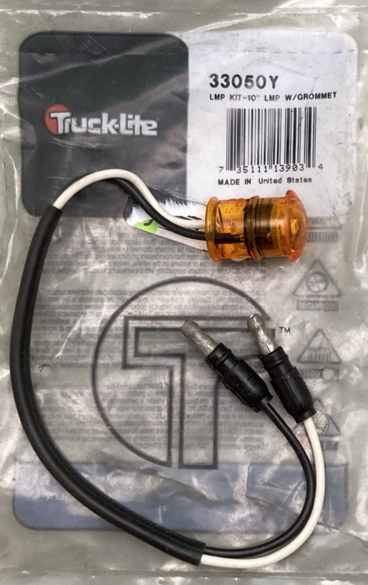 NEW GENUINE TRUCK-LITE 33050Y SINGLE MARKER LIGHT 33 SERIES 3/4" ROUND AMBER