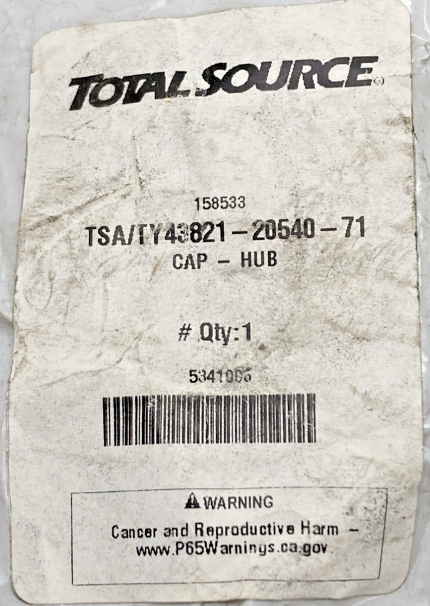 NEW GENUINE TOTAL SOURCE 43821-20540-71 HUB CAP
