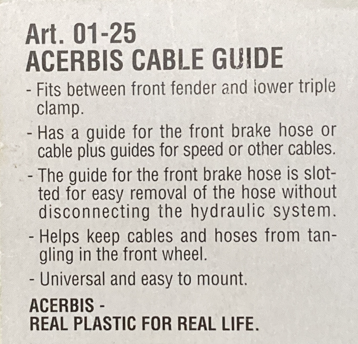 NEW GENUINE ACERBIS ART. 01-25 CABLE GUIDE