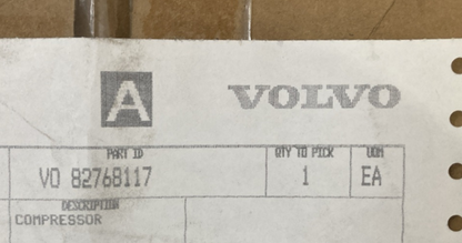 NEW GENUINE VOLVO 82768117 A/C COMPRESSOR