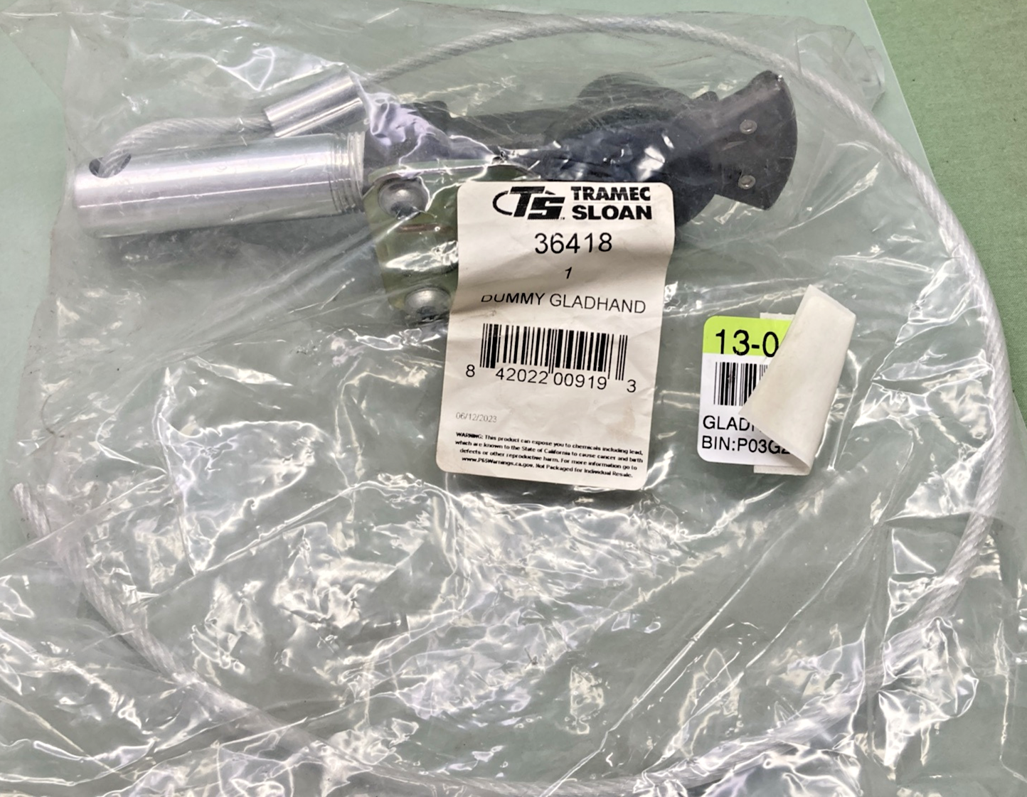 NEW GENUINE TRAMEC SLOAN 36418 DUMMY GLADHAND WITH HANDLE