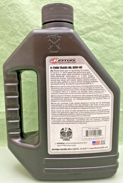 NEW GENUINE MAXIMA 40-02901 V-TWIN TRANSMISSION SAE 80W-90 MINERAL FORMULA, 1 QT