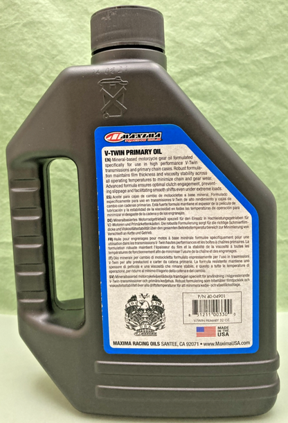 NEW GENUINE MAXIMA 40-04901 V-TWIN PRIMARY OIL MINERAL FORMULA, 1QT/946ML