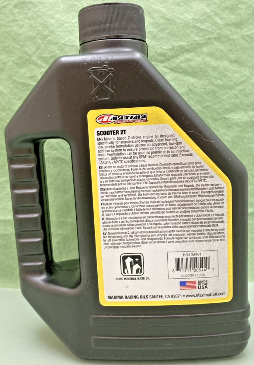 NEW GENUINE MAXIMA 26901 SCOOTER 2T HIGH PERFORMANCE ENGINE OIL,33.8 FL. OZ/ 1 L