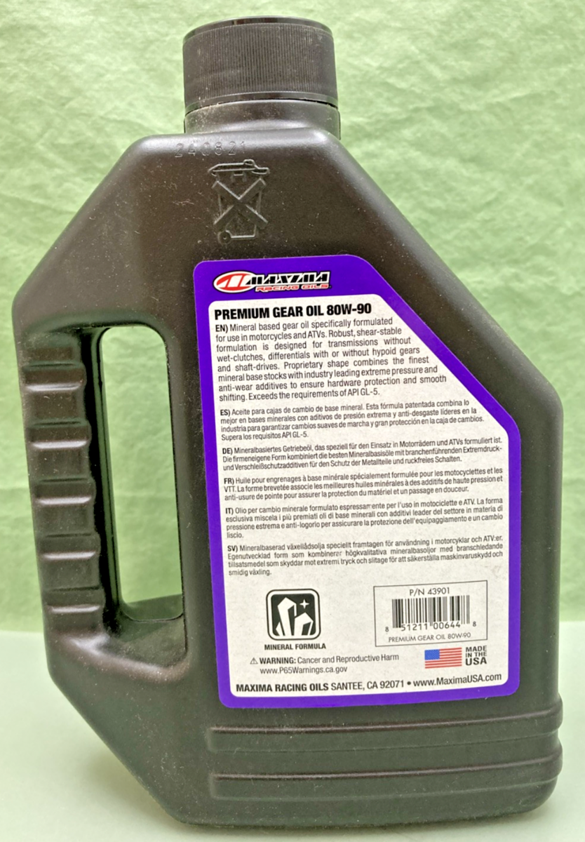 NEW MAXIMA 43901 HIGH PERFORMANCE GEAR OIL 80W-90 MINERAL FORMULA API GL-5