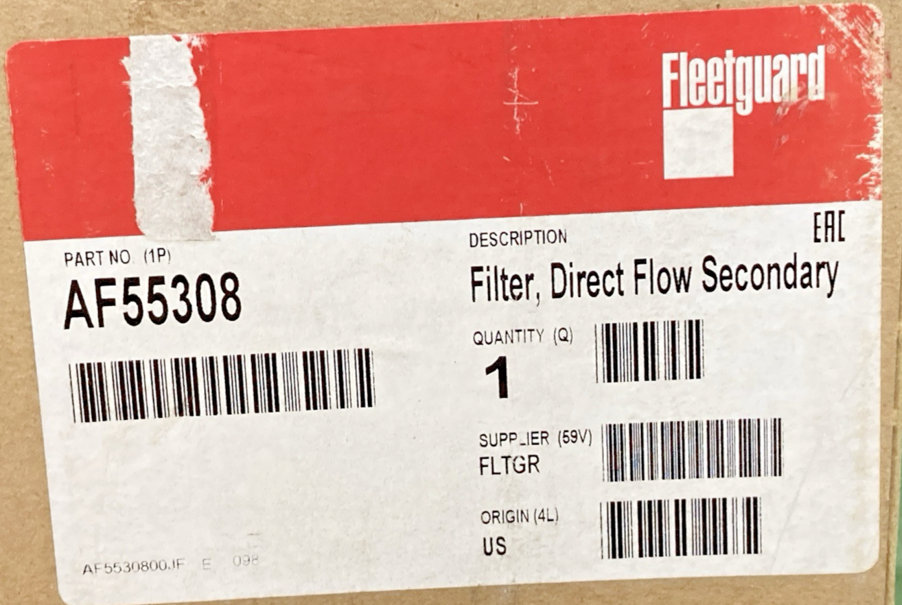 NEW GENUINE FLEETGUARD AF55308 SECONDARY AIR FILTER