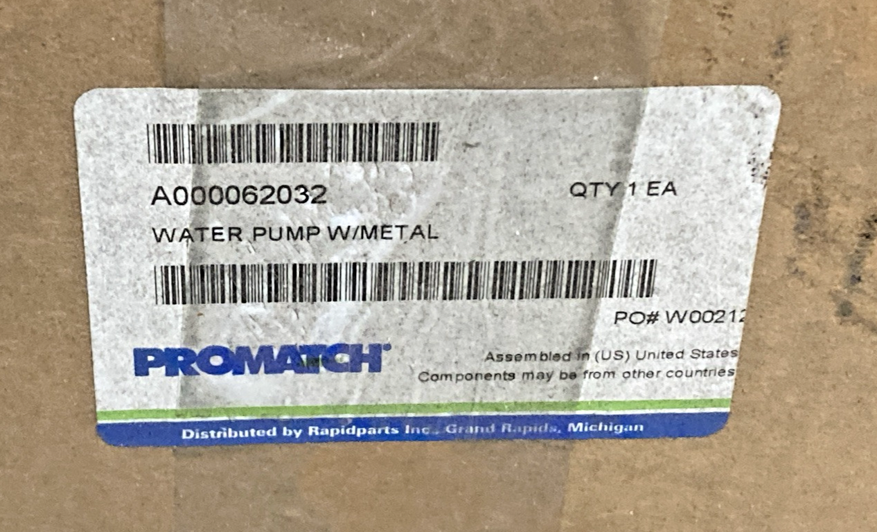 NEW GENUINE PROMATCH A000062032 WATER PUMP WITH GASKET FOR CATERPILLAR
