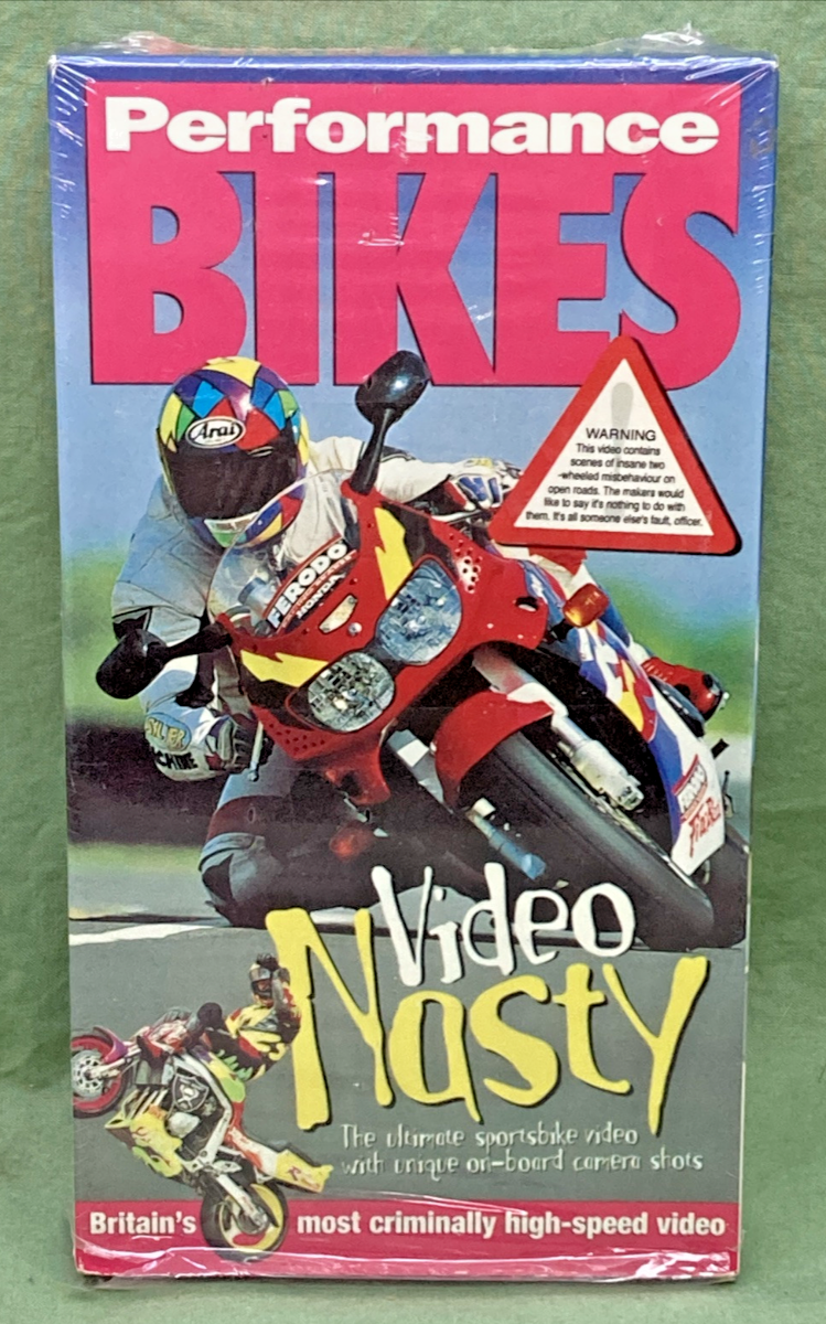 NEW GENUINE VIDEO NASTY VHS BY PERFORMANCE BIKES