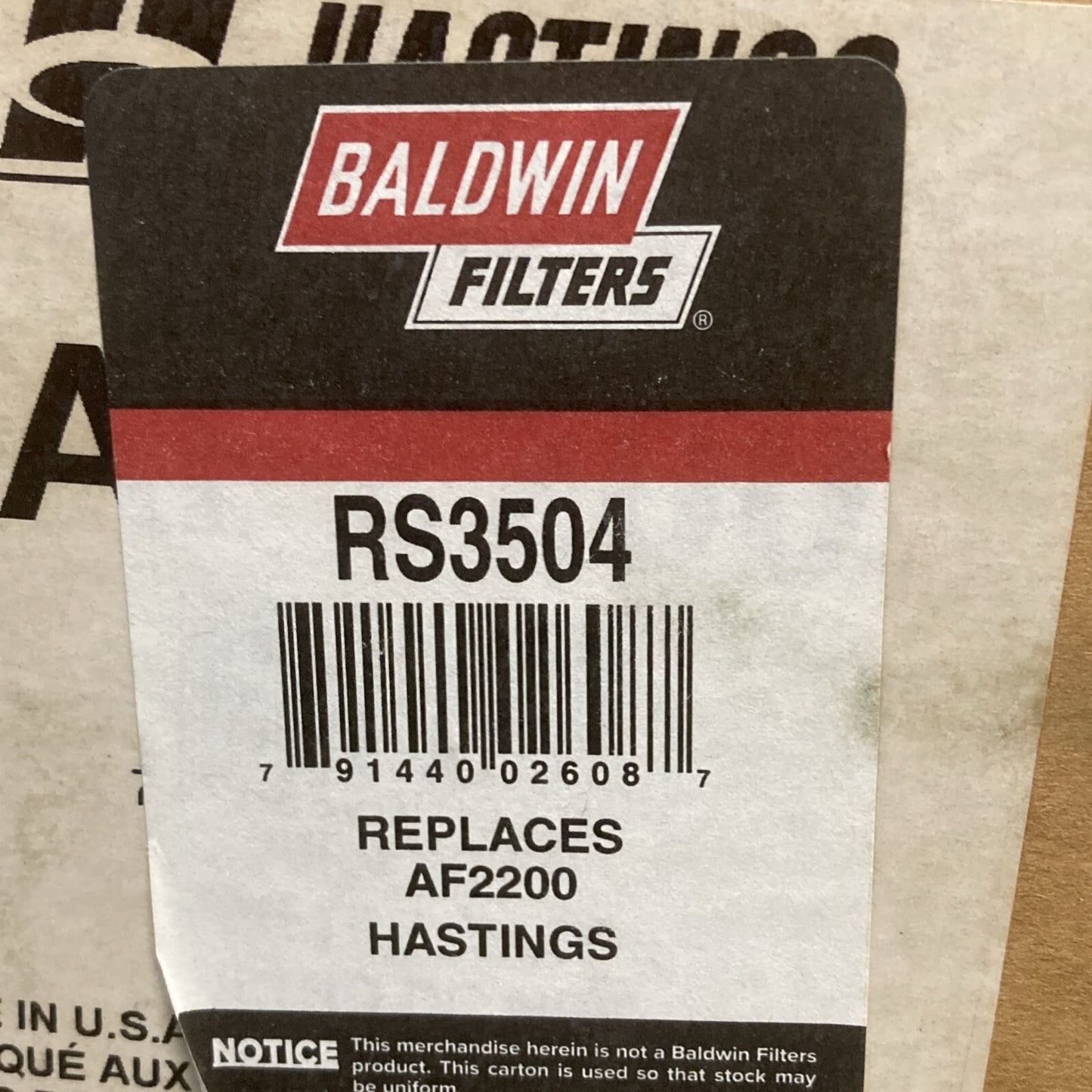 NEW GENUINE BALDWIN RS3504 Radial Seal Air Filter Element