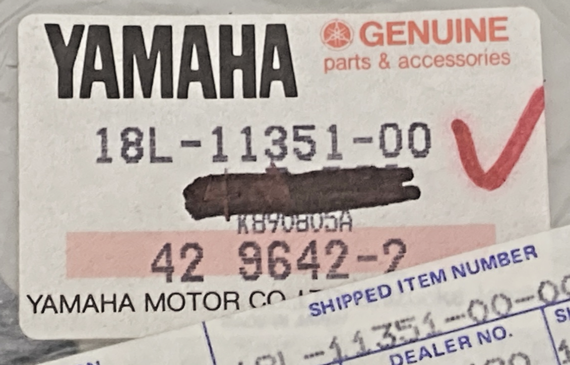 QTY 2 NEW GENUINE YAMAHA 18L-11351-00 GASKET, CYLINDER