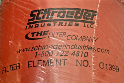 NEW GENUINE SHROEDER G1399 Spin On Oil Filter KIT W/ Gasket