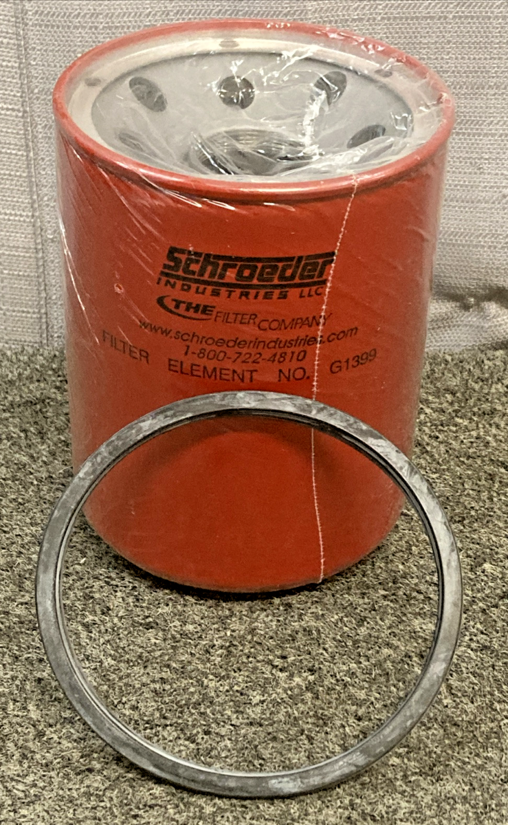 NEW GENUINE SHROEDER G1399 Spin On Oil Filter KIT W/ Gasket