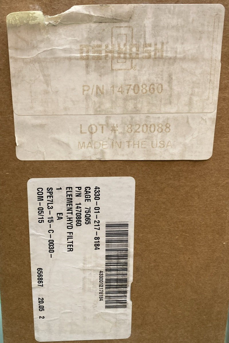 NEW GENUINE OSHKOSH 1470860 HYD FILTER ELEMENT