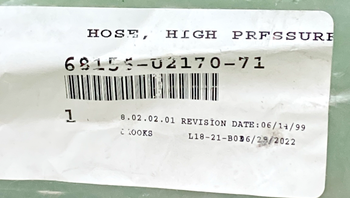 NEW REPLACES TOYOTA 68156-U2170-71 HIGH PRESSURE HOSE