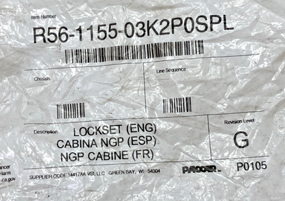 NEW GENUINE PACCAR R56-1158 LH EXTERIOR DOOR HANDLE