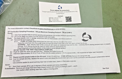 NEW GENUINE CHECKFLUID KP716UV KP PUSHBUTTON SAMPLING KIT