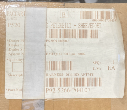 NEW GENUINE PACCAR 20082AB HARNESS Peterbilt P92-5266-204107 2013 ISX