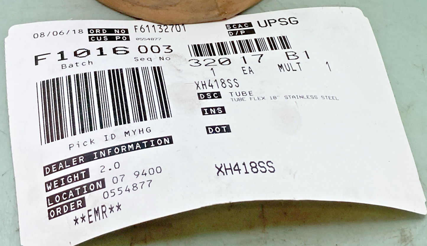 NEW GENUINE BLUE DIAMOND PARTS XH418SS TUBE