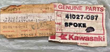 QTY 8 NEW GENUINE KAWASAKI 41027-087 Spoke Rear Inner Left