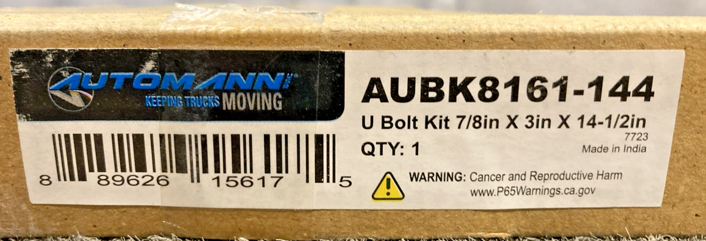 NEW GENUINE AUTOMANN AUBK8161-144 U BOLT KIT, 7/8 in. x 3 in. x 14-1/2 in.