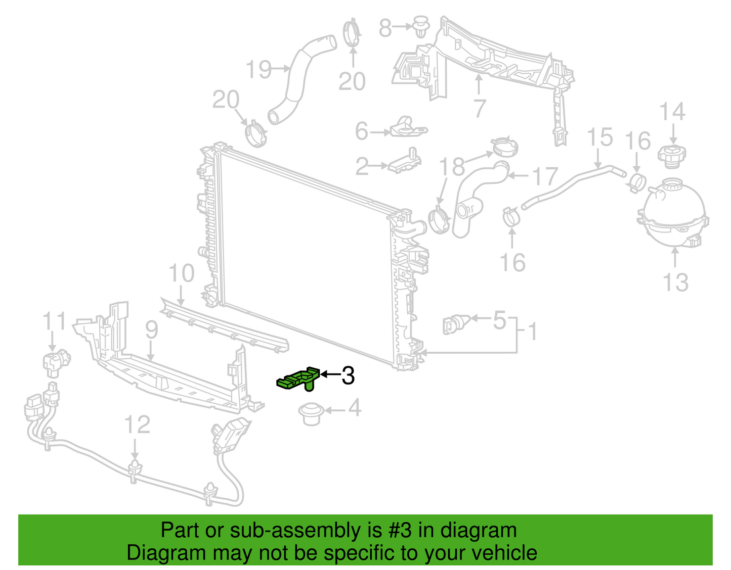 NEW GENUINE GM 23336340 BRACKET, RADIATOR UPPER