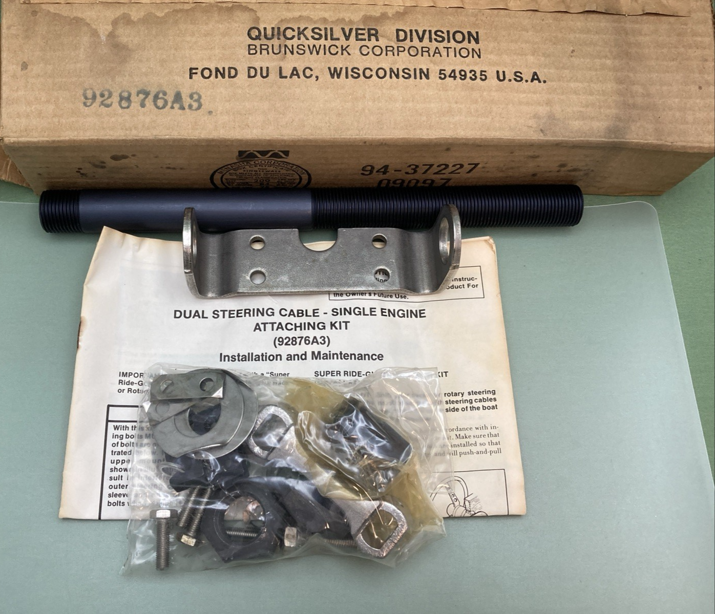 NEW GENUINE MERCURY QUICKSILVER 92876A3 OEM ATTACHING KIT STEERING SINGLE