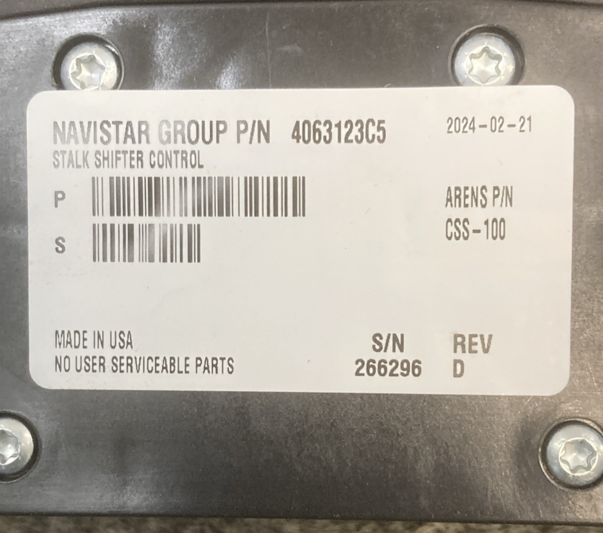 NEW GENUINE INTERNATIONAL 4063123C5 CONTROL, ELECTRONIC, NAVISTAR