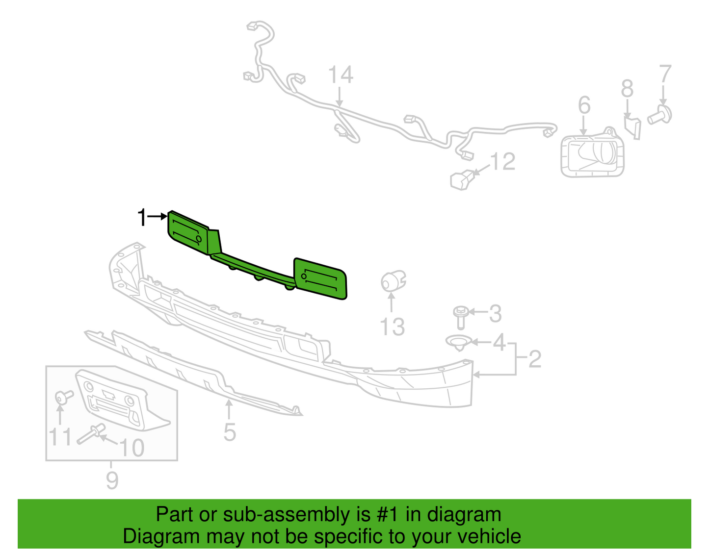 NEW GENUINE GM 23476442 FILLER ASSEMBLY, FRONT BUMPER