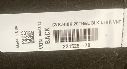NEW National Seats 231528-79 CVR HIBK 20" R&L BLK LTHR VNT SET PERSONALIZED