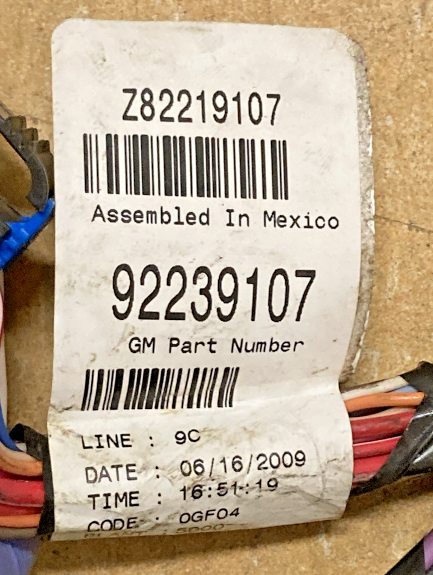 GENUINE GM 92239107 WIRING HARNESS CAMERO 2010-2013