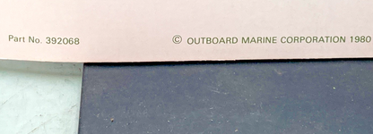 NEW OMC 392068 2 MODELS E2CRI J2CRI SERVICE MANUAL 1980