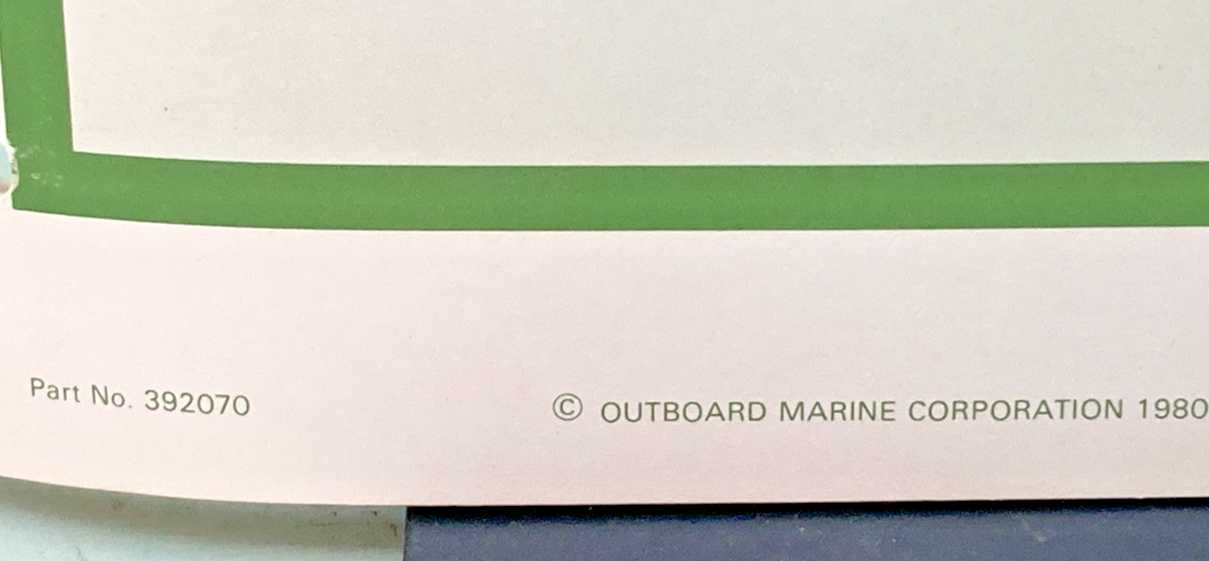 NEW OMC 392070 4.5/7.5 MODELS SERVICE MANUAL 1980