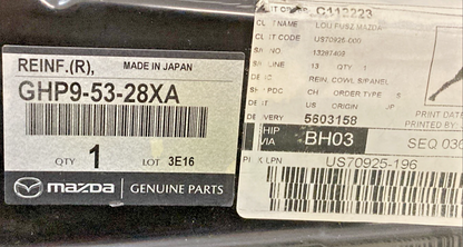 NEW GENUINE MAZDA GHP9-53-28XA FEDER APRON REINFORCEMENT (REAR)