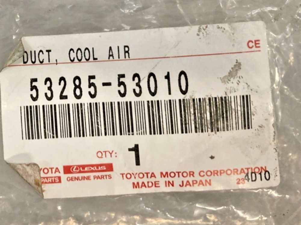 NEW GENUINE TOYOTA 53285-53010 DUCT, COOL AIR INTAKE, NO.2