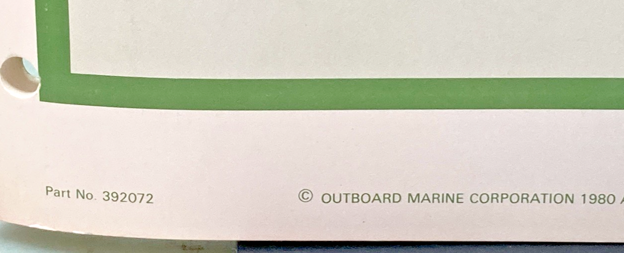 NEW OMC 392072 25/35 MODELS SERVICE MANUAL 1980