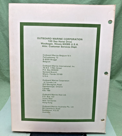 NEW OMC 392072 25/35 MODELS SERVICE MANUAL 1980