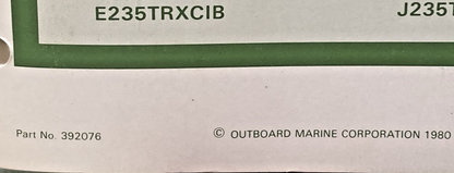 NEW OMC 392076 V-6 MODELS SERVICE MANUAL 1980