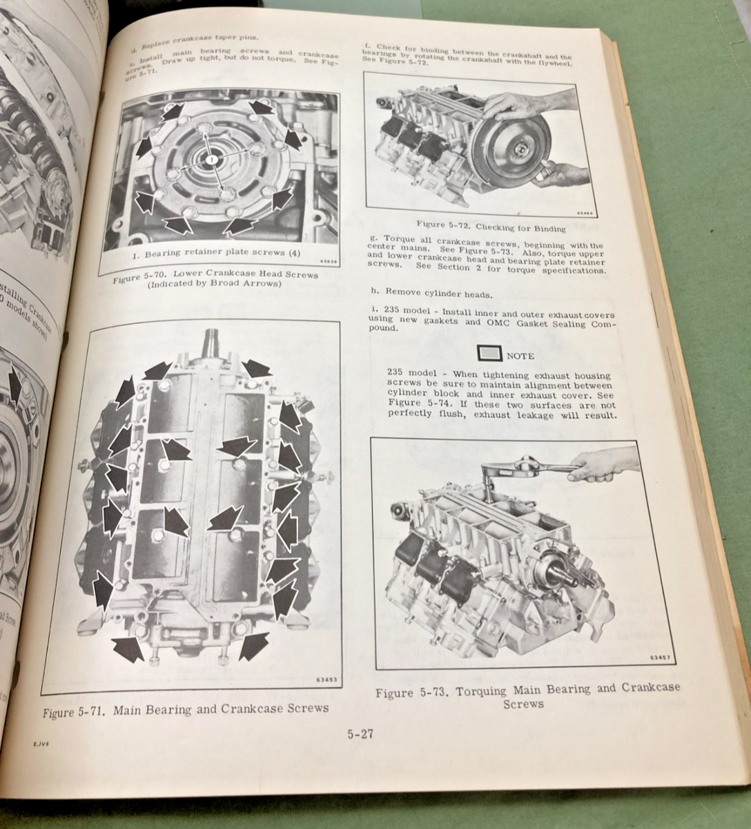 NEW OMC 392076 V-6 MODELS SERVICE MANUAL 1980