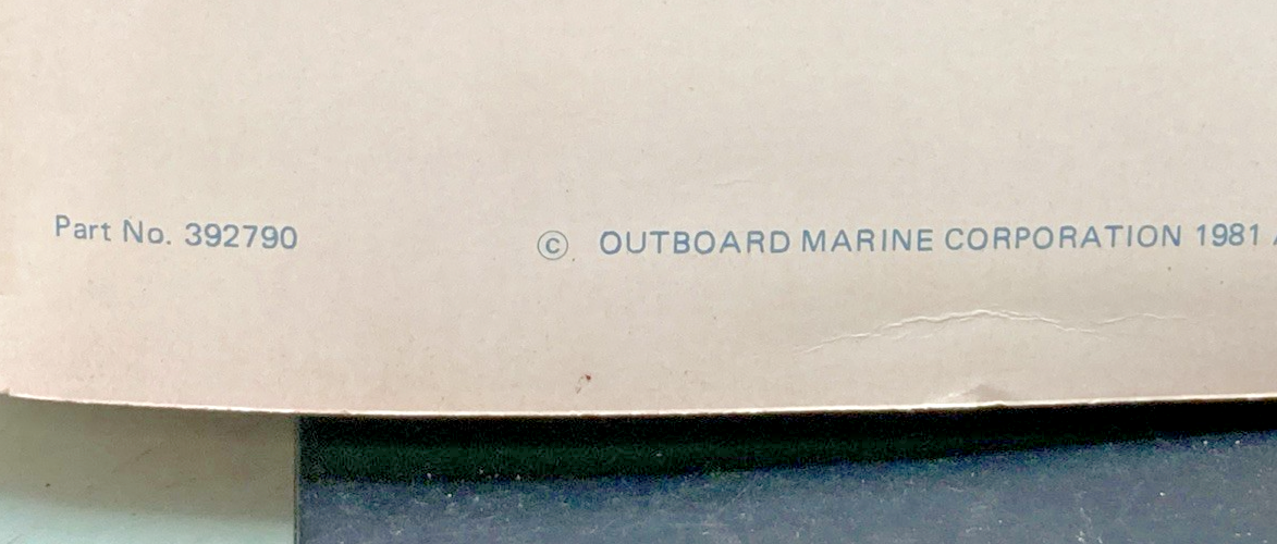 NEW OMC 392790 2 THRU V-6 MODELS SERVICE MANUAL 1981