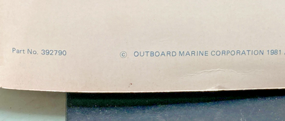 NEW OMC 392790 2 THRU V-6 MODELS SERVICE MANUAL 1981