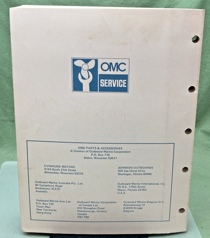 NEW OMC 392790 2 THRU V-6 MODELS SERVICE MANUAL 1981