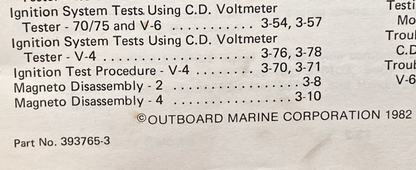 NEW GENUINE OMC 393765-3 SECTION THREE 2 THRU V-6 MODELS SERVICE MANUAL 1982