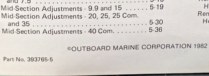 NEW GENUINE OMC 393765-5 SECTION FIVE 2 THRU V-6 MODELS SERVICE MANUAL 1982