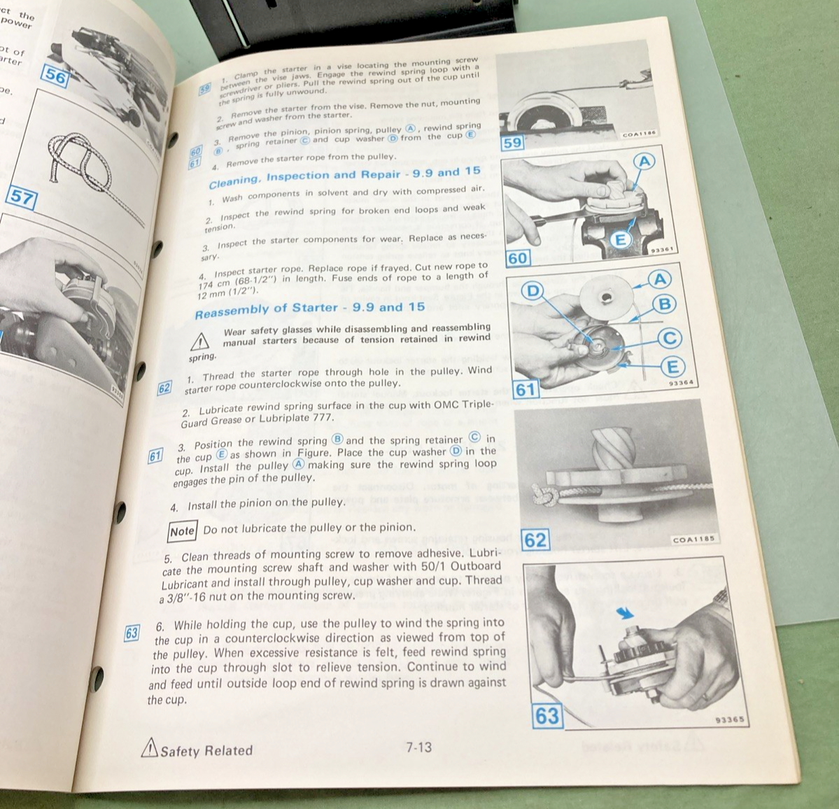 NEW GENUINE OMC 393765-7 SECTION SEVEN 2 THRU V-6 MODELS SERVICE MANUAL 1982