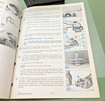 NEW GENUINE OMC 393765-7 SECTION SEVEN 2 THRU V-6 MODELS SERVICE MANUAL 1982