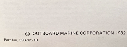 NEW GENUINE OMC 393765-10 SECTION TEN 2 THRU V-6 MODELS SERVICE MANUAL 1982