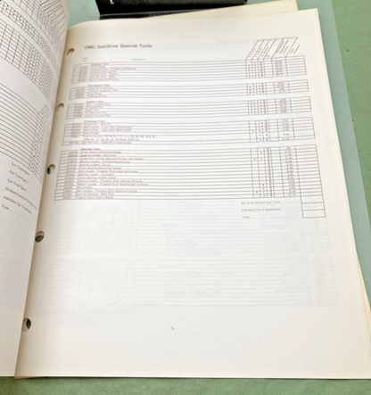 NEW GENUINE OMC 328262 SPECIAL TOOLS DEALER ORDER FORM 1982