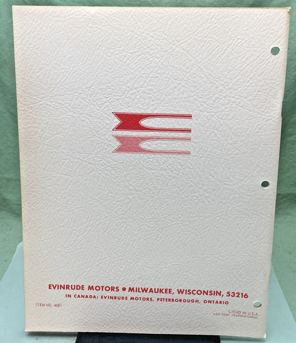 GENUINE EVINRUDE 4681 MATE 1-1/2 HP MODEL 1002 SERVICE MANUAL 1970
