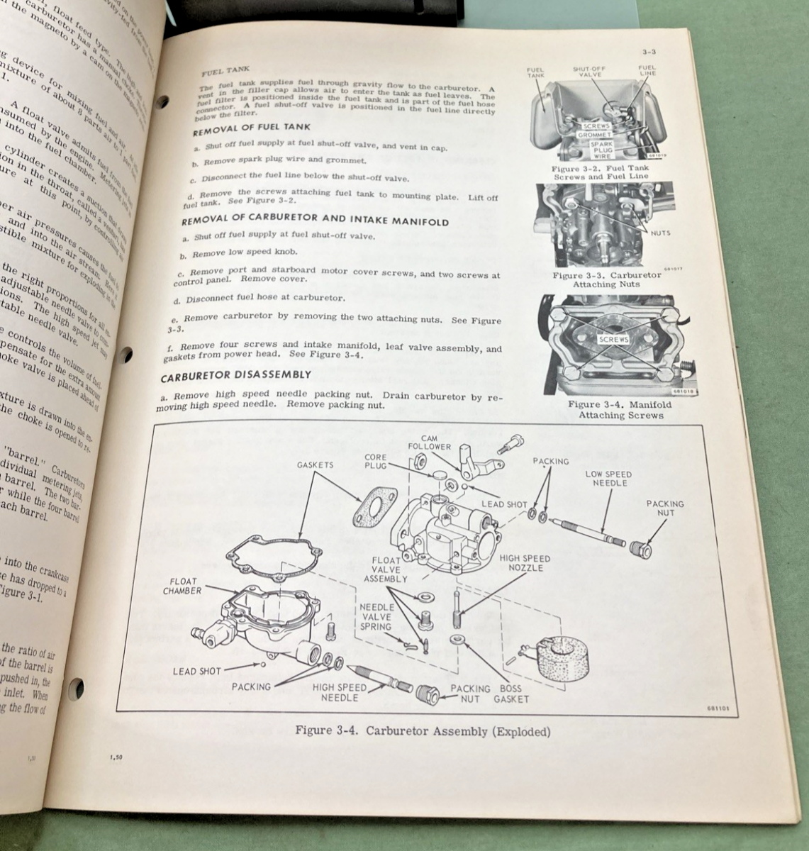 GENUINE EVINRUDE 4681 MATE 1-1/2 HP MODEL 1002 SERVICE MANUAL 1970
